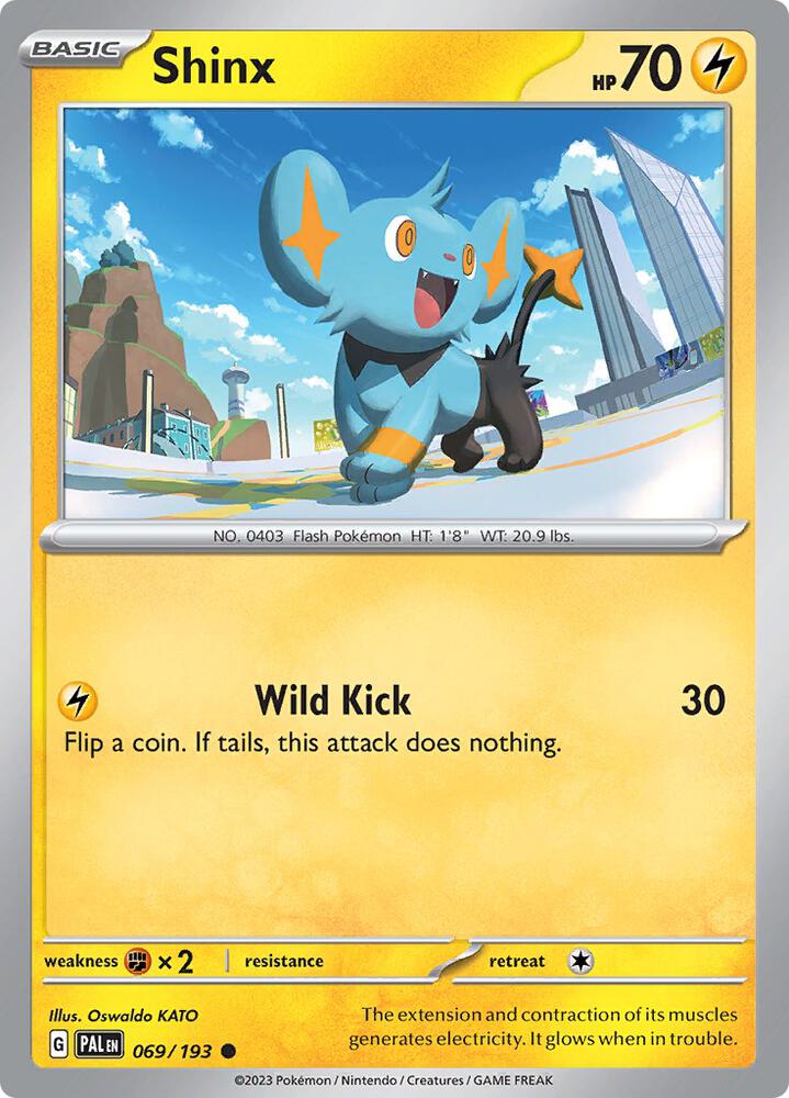 Shinx 069/193 Reverse Holofoil, Paldea Evolved Pokémon card