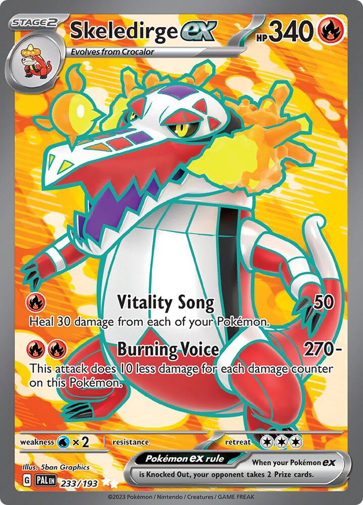 Skeledirge ex 233/193 Holofoil, Paldea Evolved Pokémon card