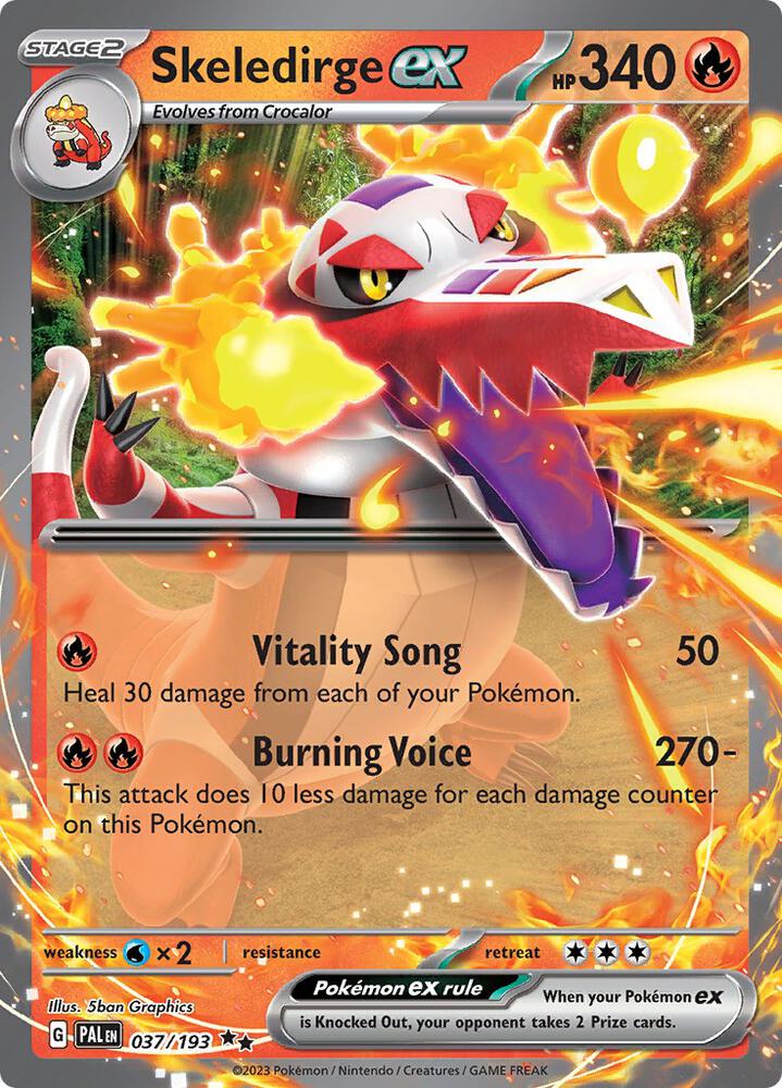 Skeledirge ex 037/193 Holofoil, Paldea Evolved Pokémon card
