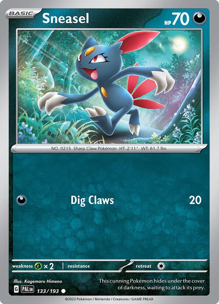 Sneasel 133/193 Reverse Holofoil, Paldea Evolved Pokémon card
