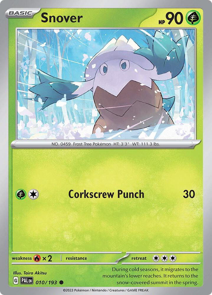 Snover 010/193 Reverse Holofoil, Paldea Evolved Pokémon card