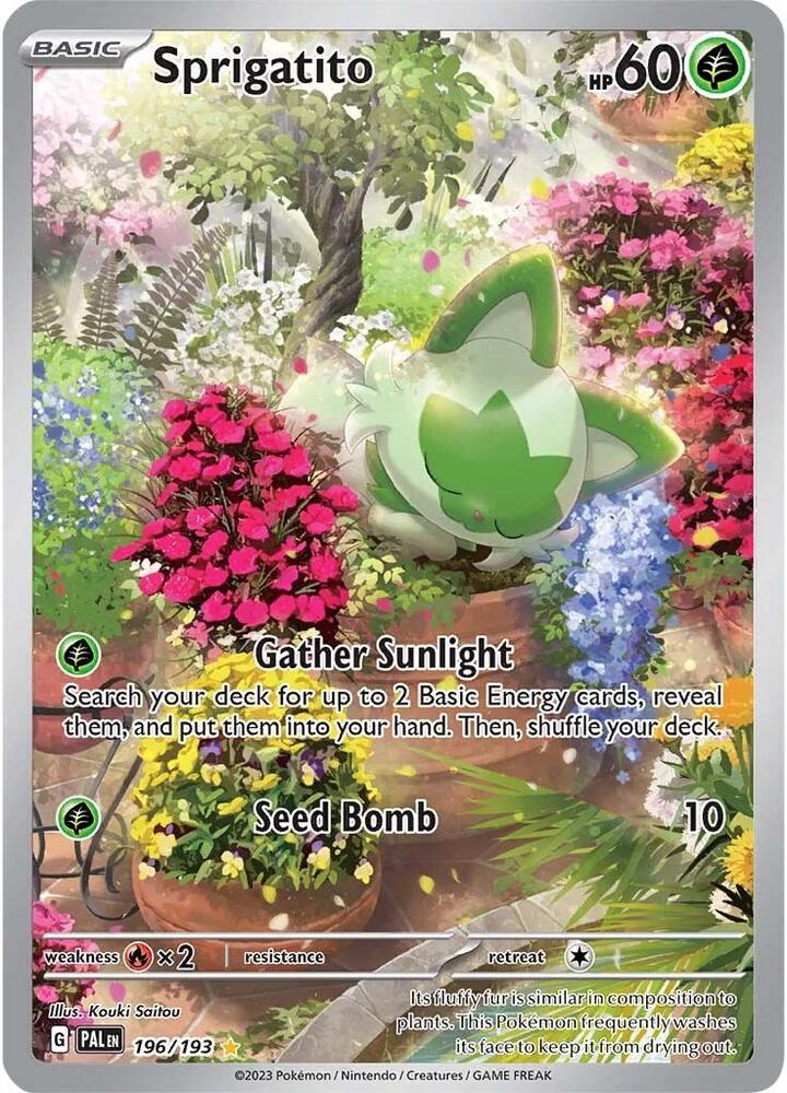 Sprigatito 196/193 Holofoil, Paldea Evolved Pokémon card