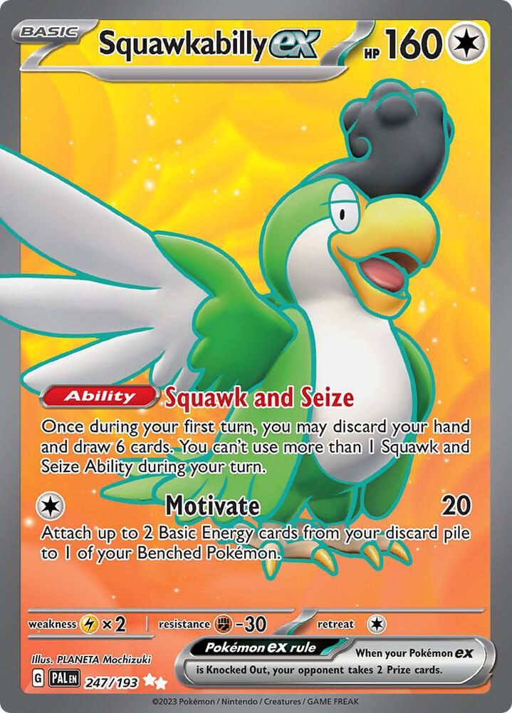 Squawkabilly ex 247/193 Holofoil, Paldea Evolved Pokémon card