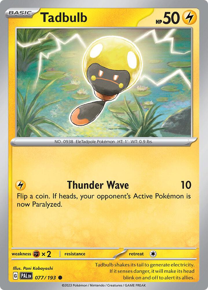 Tadbulb 077/193, Paldea Evolved Pokémon card