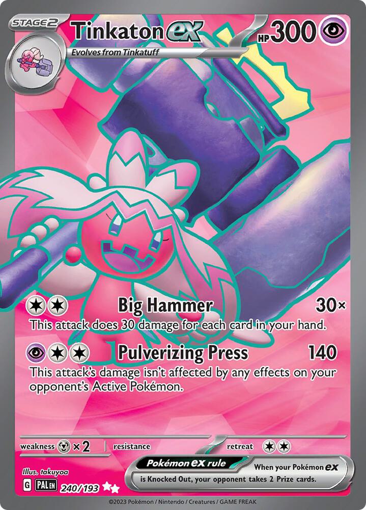 Tinkaton ex 240/193 Holofoil, Paldea Evolved Pokémon card