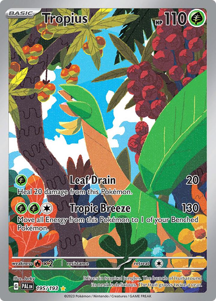 Tropius 195/193 Holofoil, Paldea Evolved Pokémon card