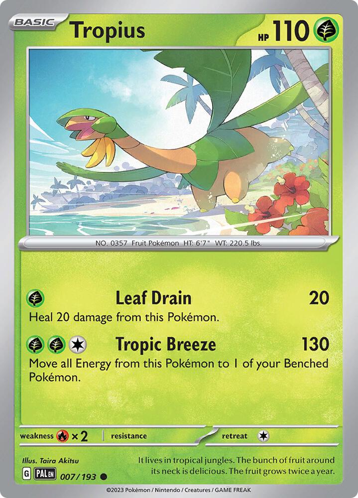 Tropius 007/193, Paldea Evolved Pokémon card