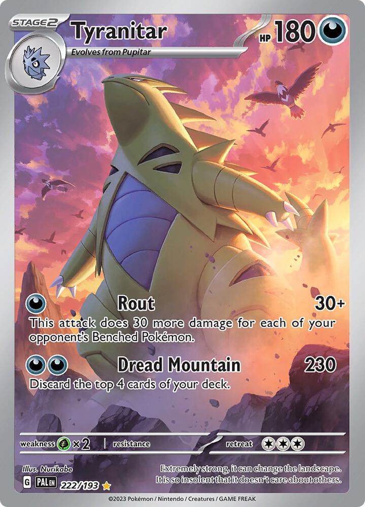 Tyranitar 222/193 Holofoil, Paldea Evolved Pokémon card