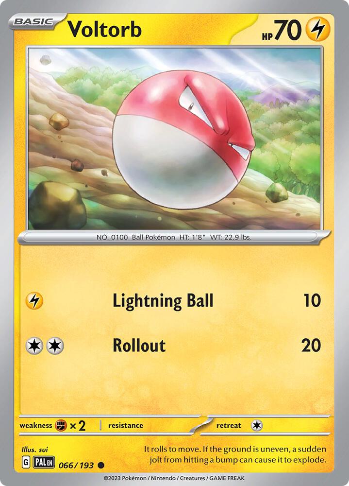 Voltorb 066/193, Paldea Evolved Pokémon card