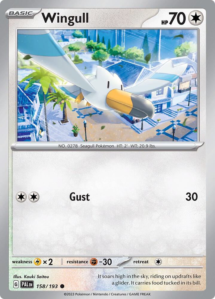 Wingull 158/193 Reverse Holofoil, Paldea Evolved Pokémon card