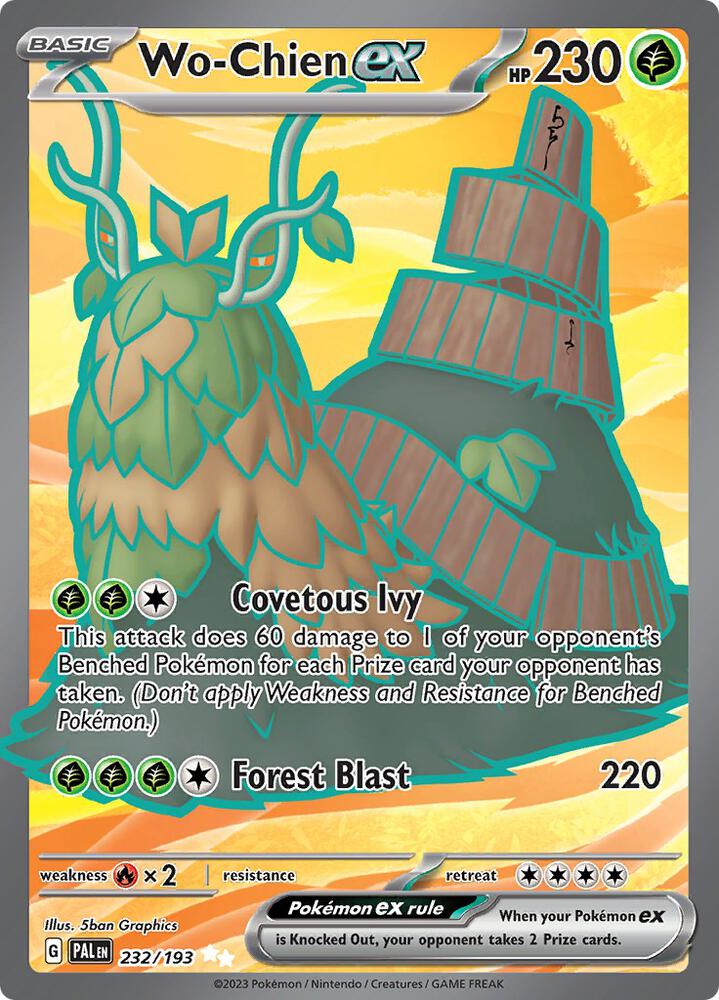 Wo-Chien ex 232/193 Holofoil, Paldea Evolved Pokémon card