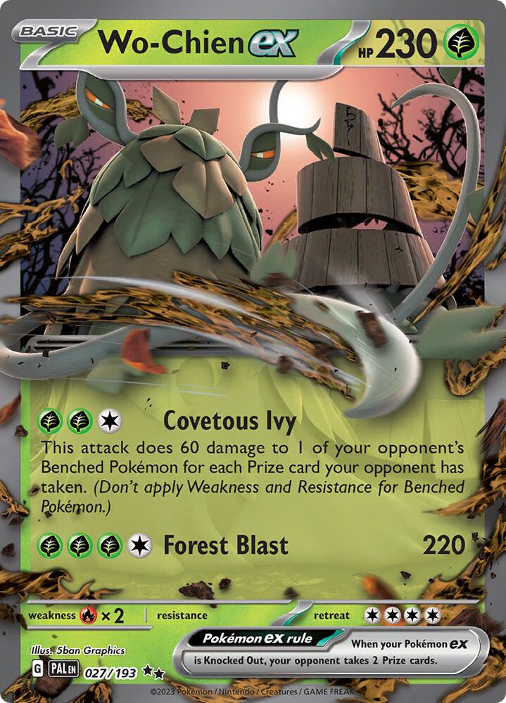 Wo-Chien ex 027/193 Holofoil, Paldea Evolved Pokémon card