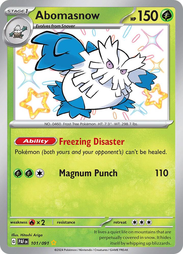 Abomasnow 101/091 Holofoil — Paldean Fates Pokémon card