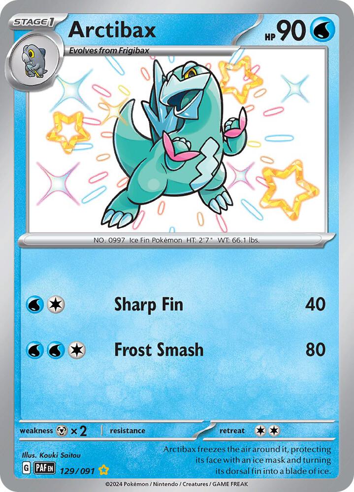 Arctibax 129/091 Holofoil — Paldean Fates Pokémon card
