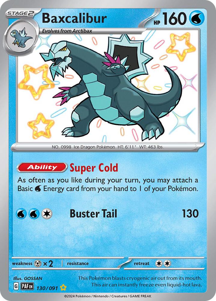Baxcalibur 130/091 Holofoil — Paldean Fates Pokémon card