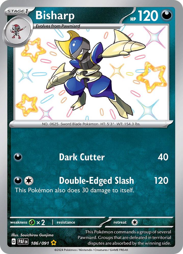 Bisharp 186/091 Holofoil, Paldean Fates Pokémon card
