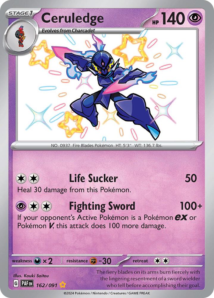 Ceruledge 162/091 Holofoil, Paldean Fates Pokémon card
