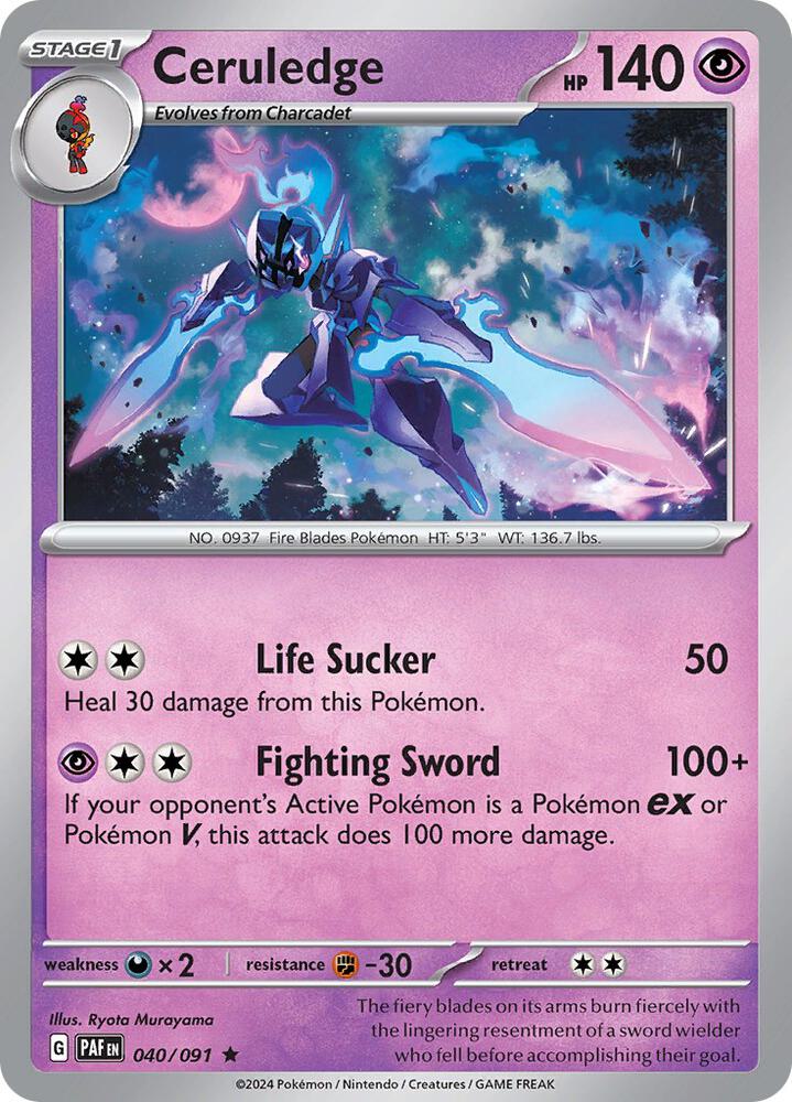 Ceruledge 040/091 Reverse Holofoil — Paldean Fates Pokémon card