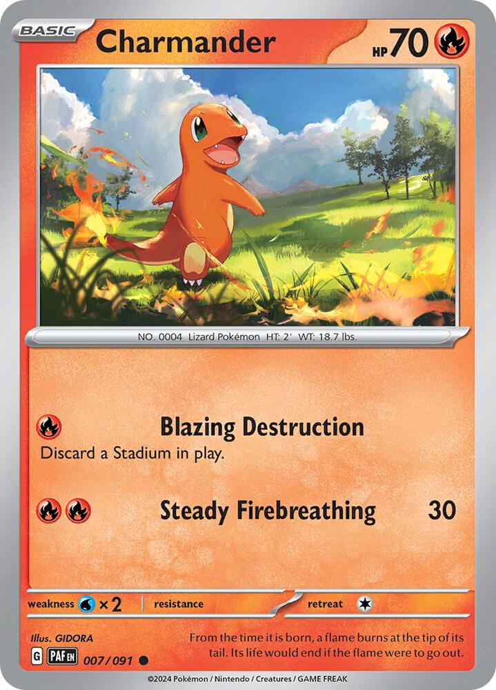 Charmander 007/091 Reverse Holofoil — Paldean Fates Pokémon card