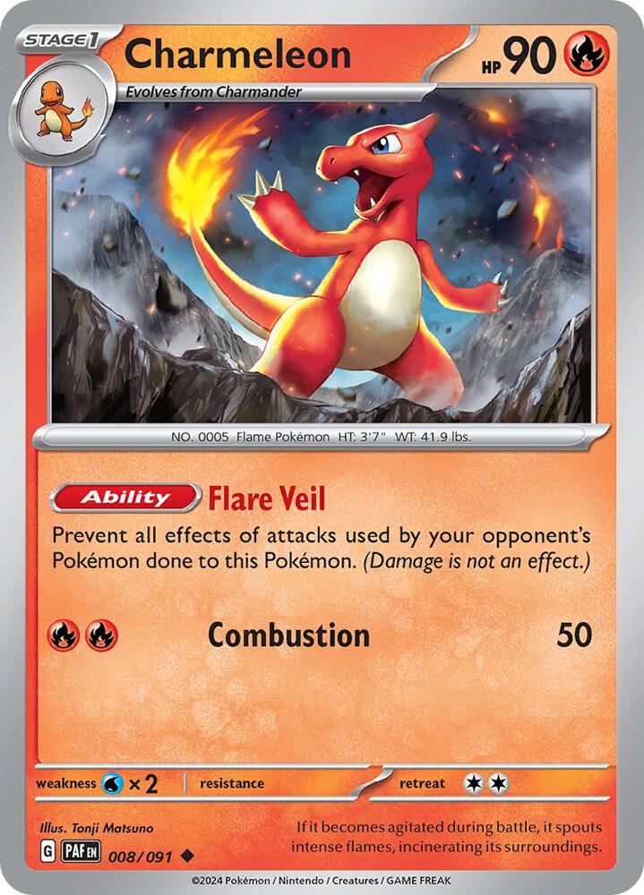 Charmeleon 008/091 — Paldean Fates Pokémon card