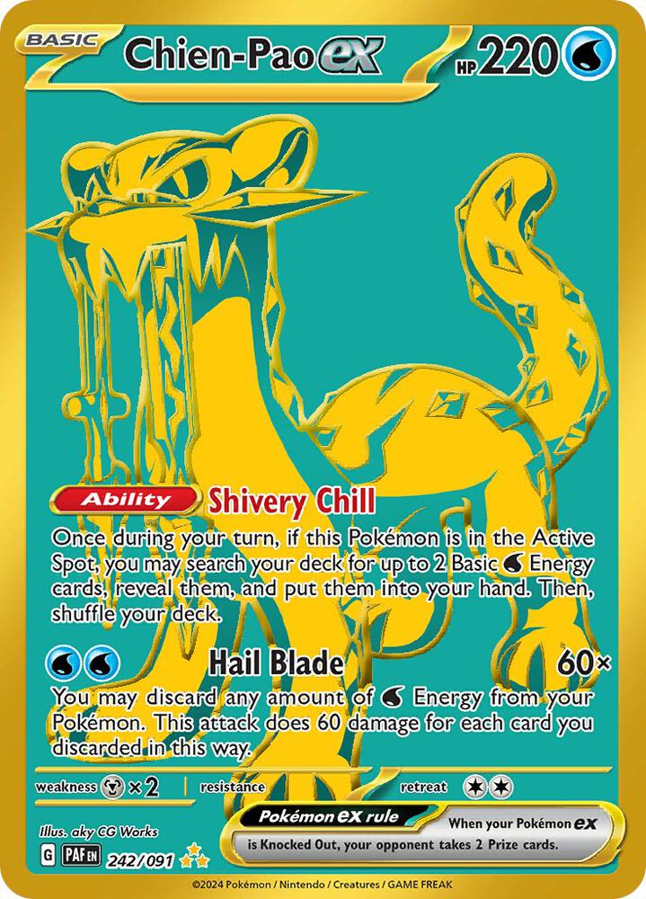 Chien-Pao ex 242/091 Holofoil, Paldean Fates Pokémon card