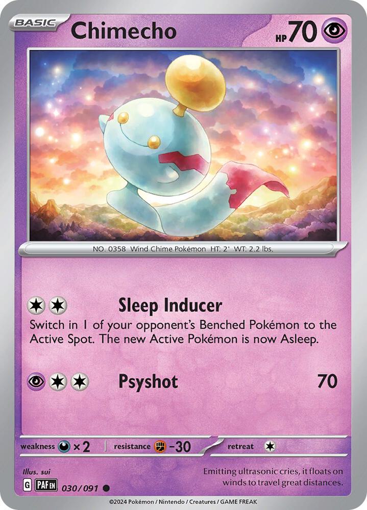 Chimecho 030/091 — Paldean Fates Pokémon card