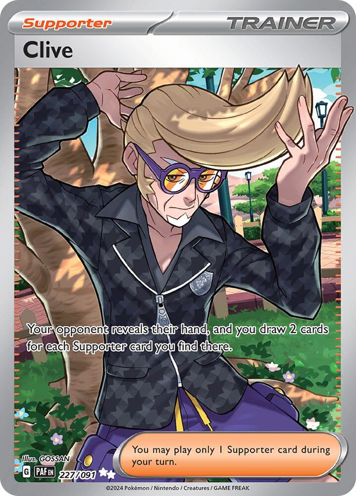 Clive 227/091 Holofoil, Paldean Fates Pokémon card