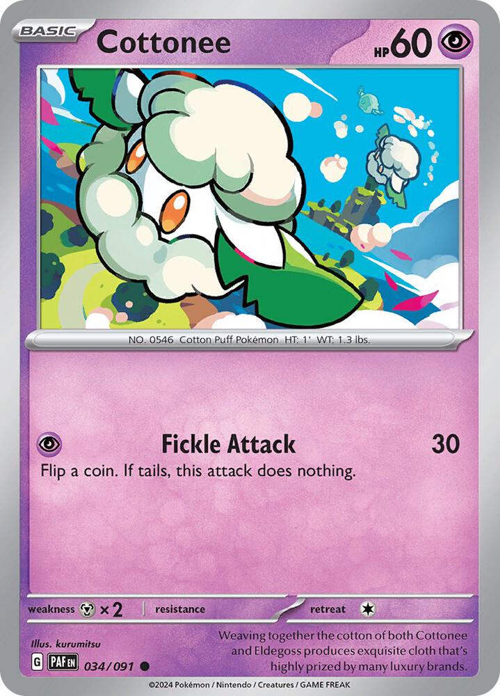 Cottonee 034/091 — Paldean Fates Pokémon card