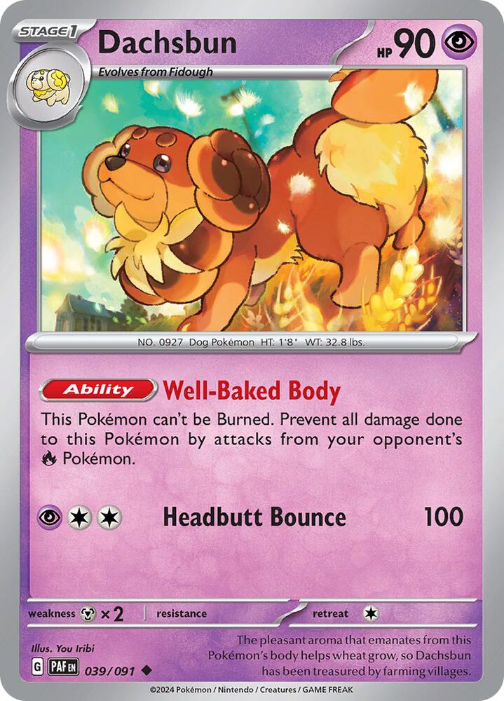 Dachsbun 039/091 — Paldean Fates Pokémon card