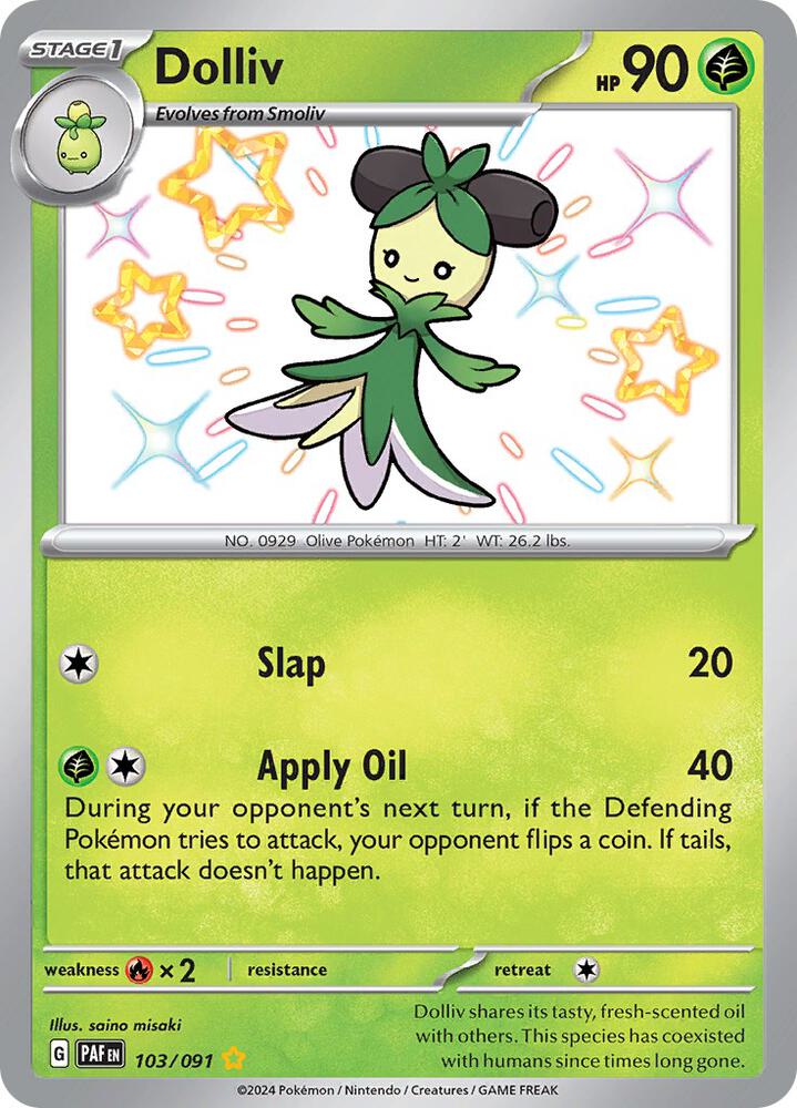 Dolliv 103/091 Holofoil — Paldean Fates Pokémon card