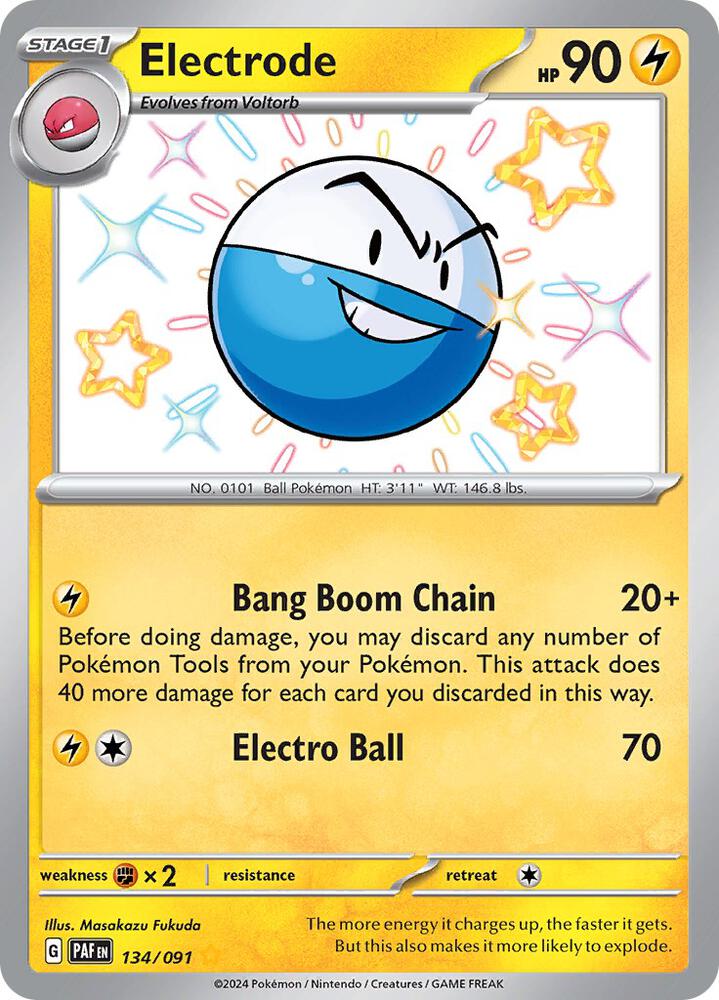 Electrode 134/091 Holofoil — Paldean Fates Pokémon card