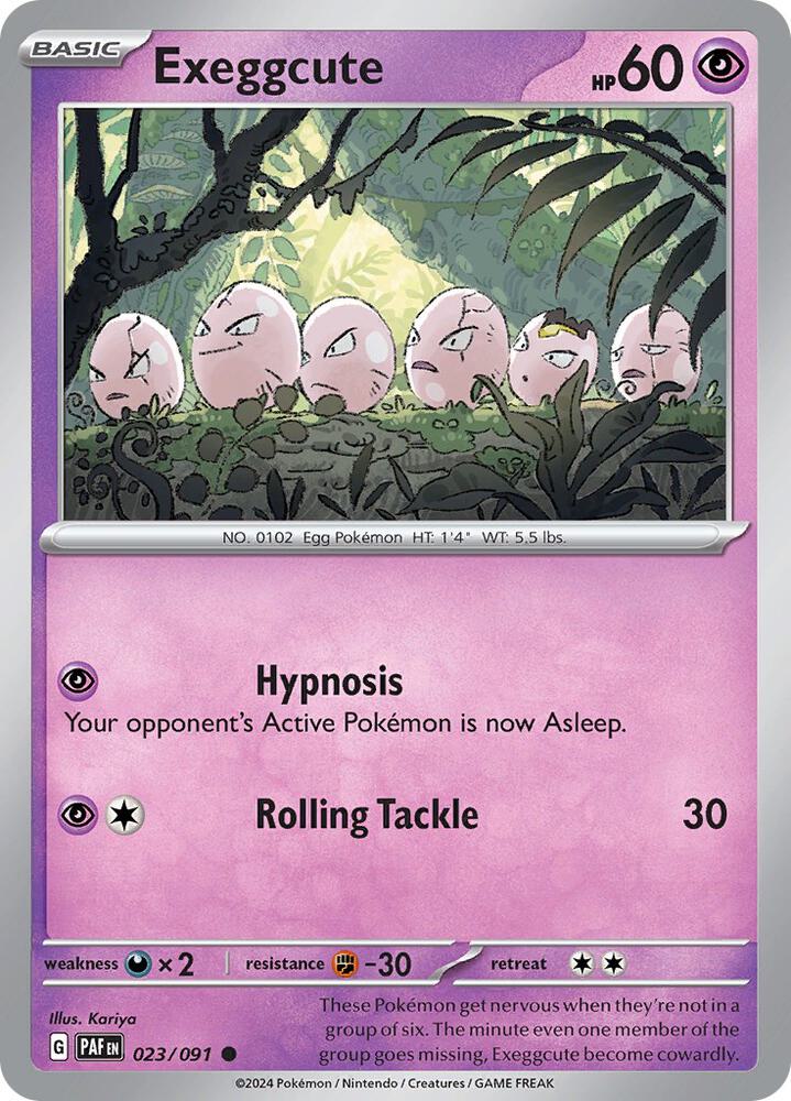 Exeggcute 023/091 Reverse Holofoil — Paldean Fates Pokémon card
