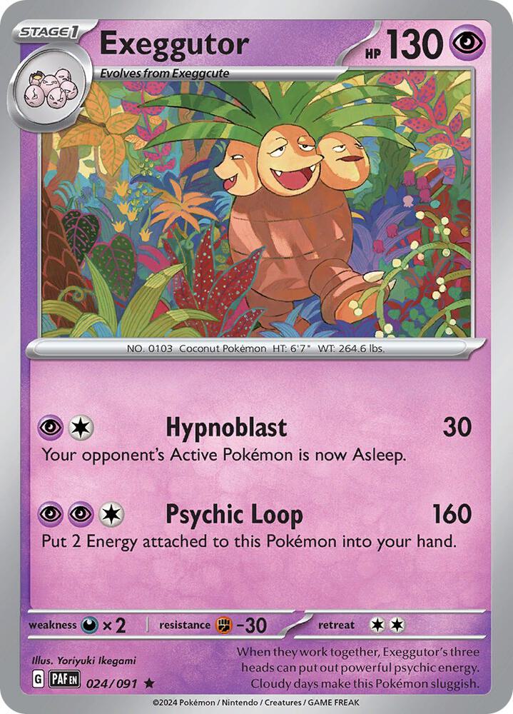 Exeggutor 024/091 Reverse Holofoil — Paldean Fates Pokémon card