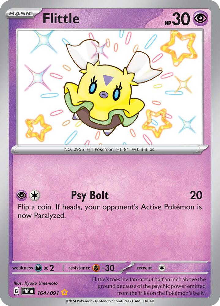 Flittle 164/091 Holofoil, Paldean Fates Pokémon card