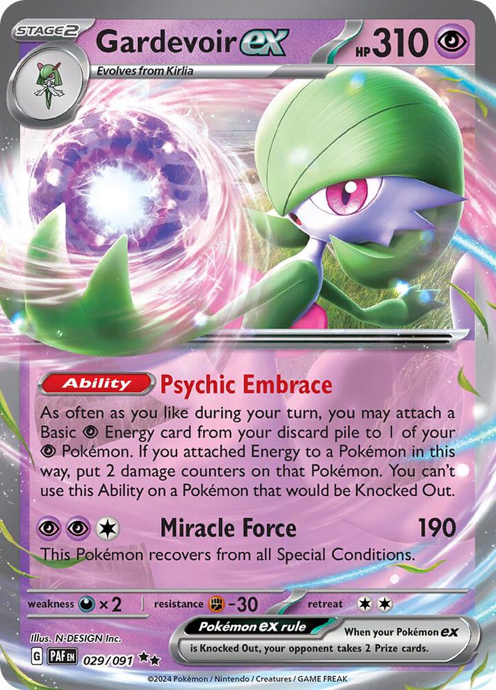 Gardevoir ex 029/091 Holofoil — Paldean Fates Pokémon card
