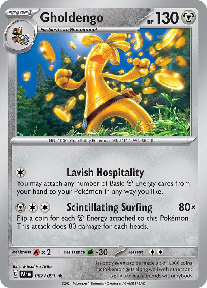 Gholdengo 067/091 Holofoil — Paldean Fates Pokémon card