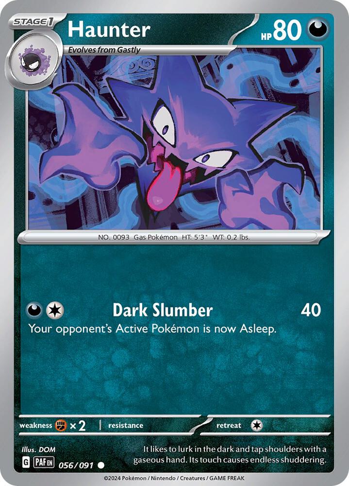 Haunter 056/091 Reverse Holofoil — Paldean Fates Pokémon card
