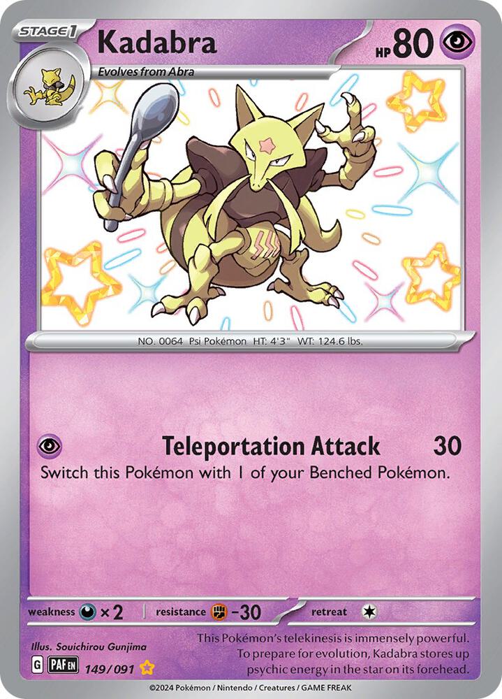 Kadabra 149/091 Holofoil, Paldean Fates Pokémon card