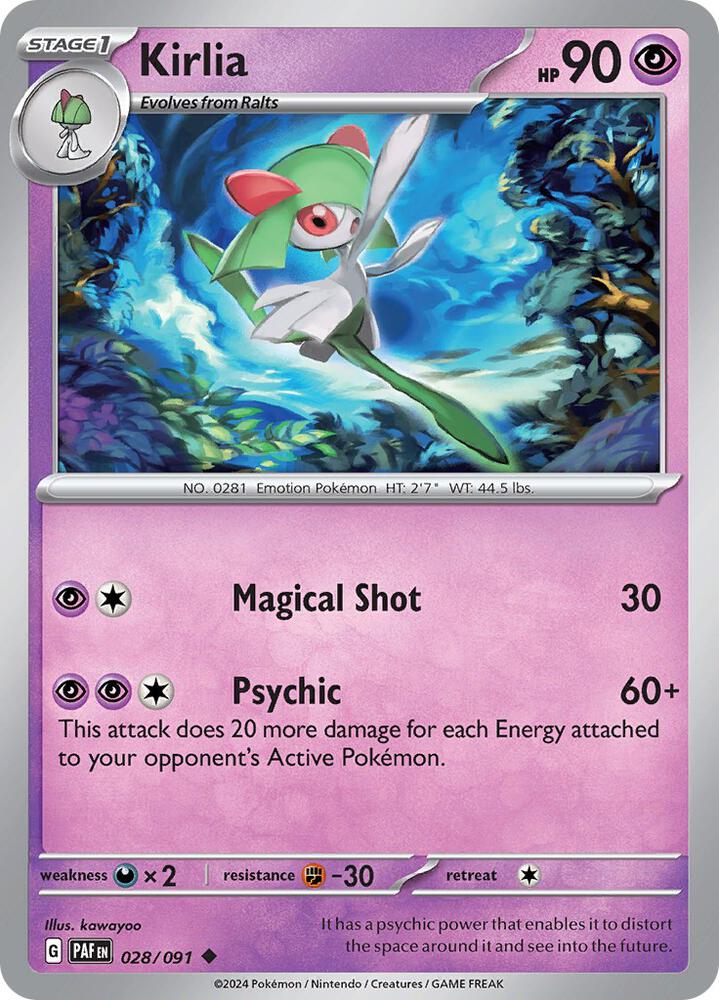 Kirlia 028/091 — Paldean Fates Pokémon card