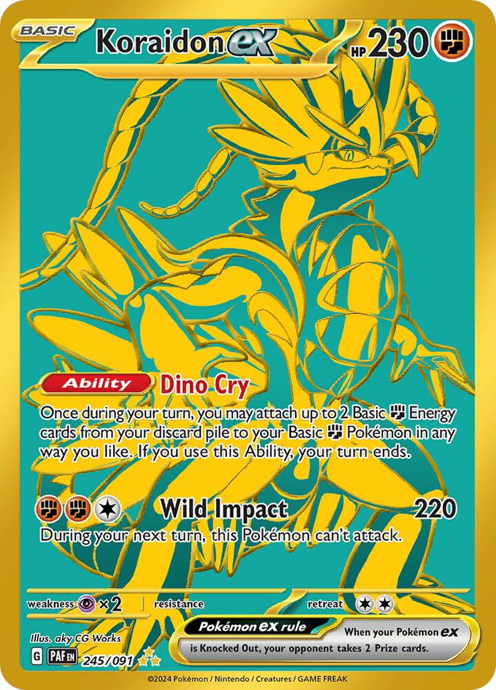 Koraidon ex 245/091 Holofoil, Paldean Fates Pokémon card