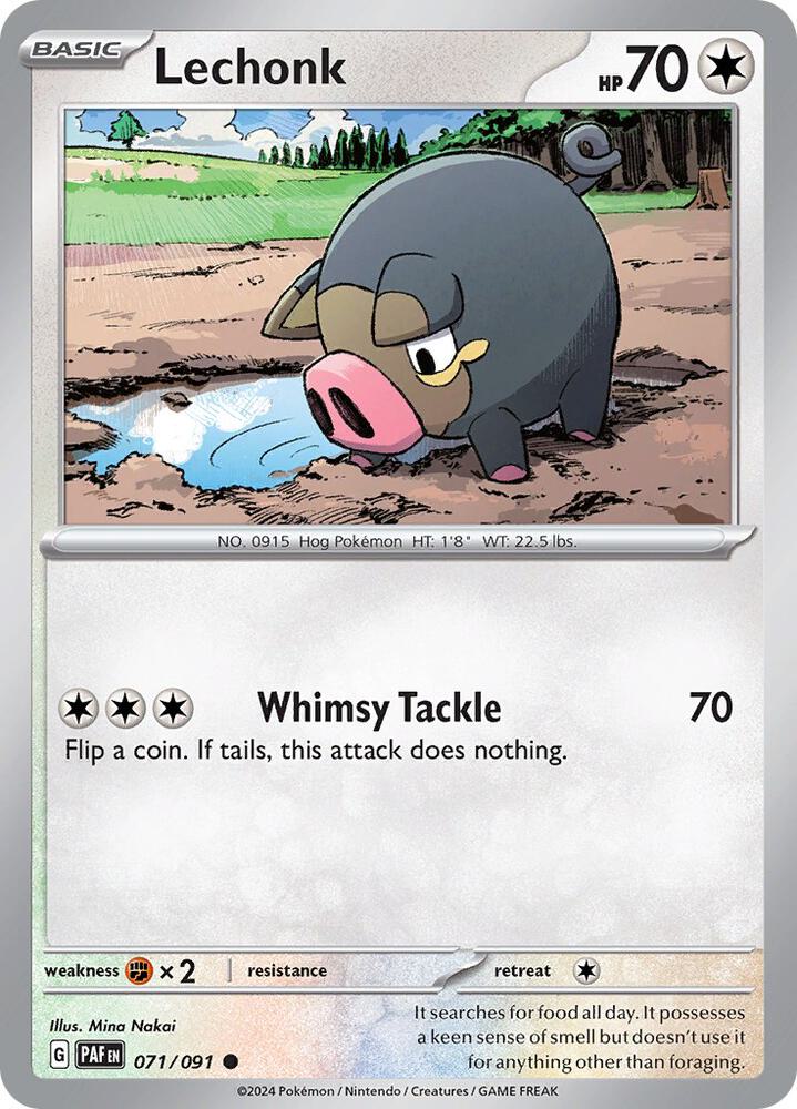 Lechonk 071/091, Paldean Fates Pokémon card