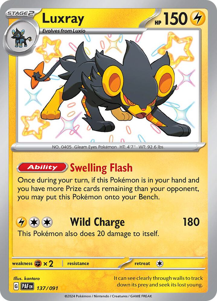 Luxray 137/091 Holofoil — Paldean Fates Pokémon card