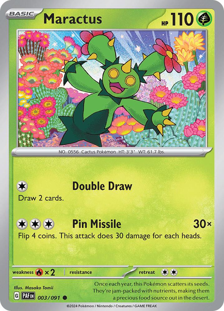 Maractus 003/091 — Paldean Fates Pokémon card