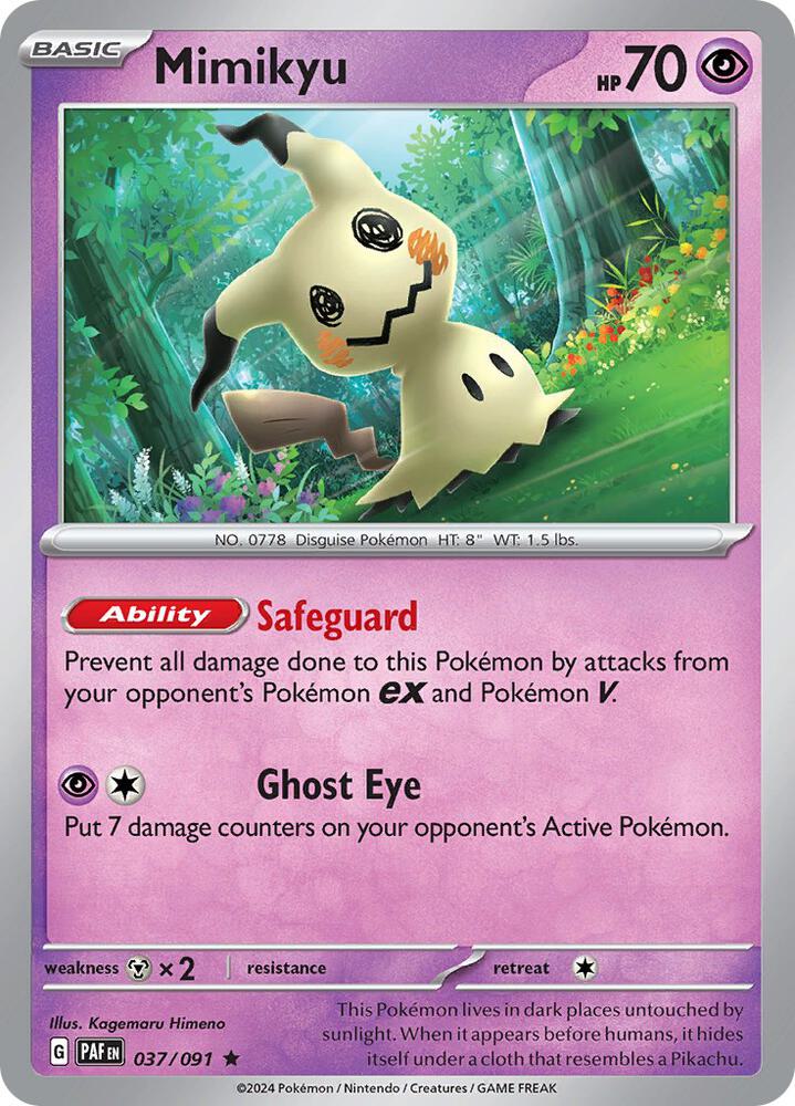 Mimikyu 037/091 Reverse Holofoil — Paldean Fates Pokémon card