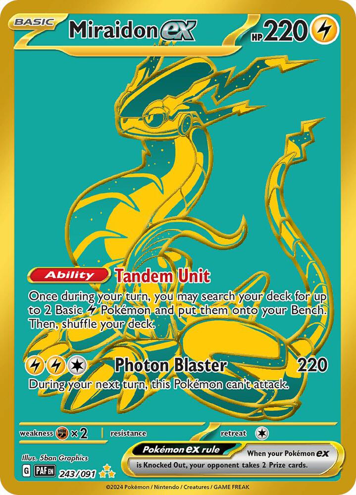 Miraidon ex 243/091 Holofoil, Paldean Fates Pokémon card