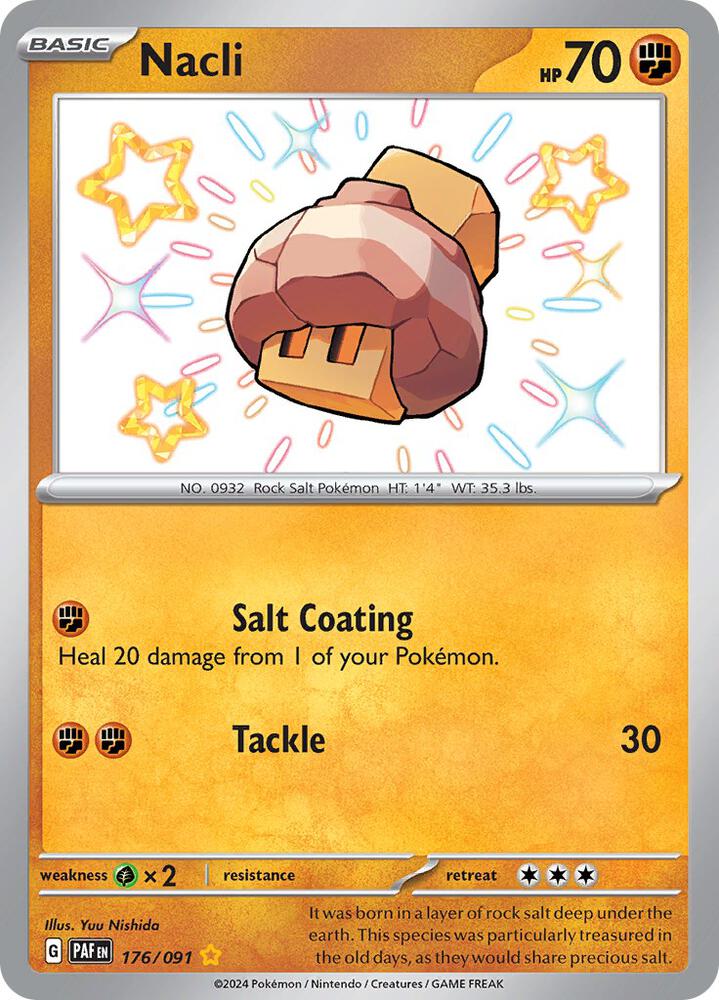 Nacli 176/091 Holofoil, Paldean Fates Pokémon card