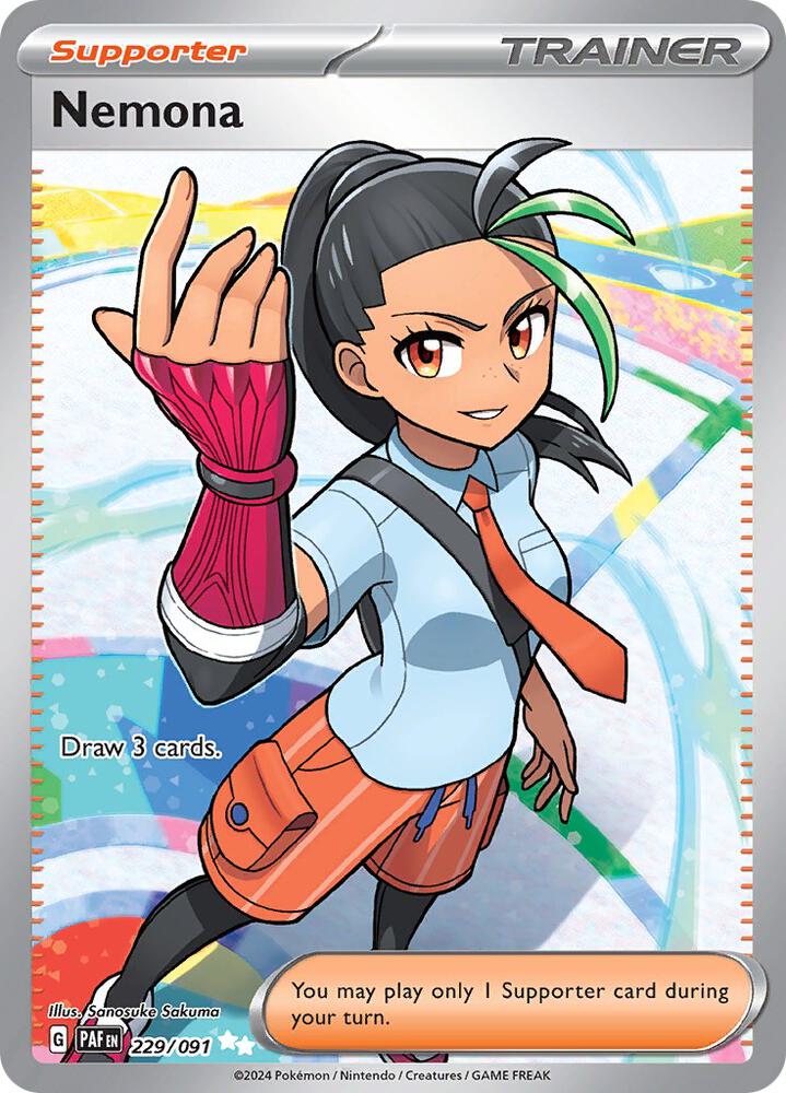 Nemona 229/091 Holofoil, Paldean Fates Pokémon card