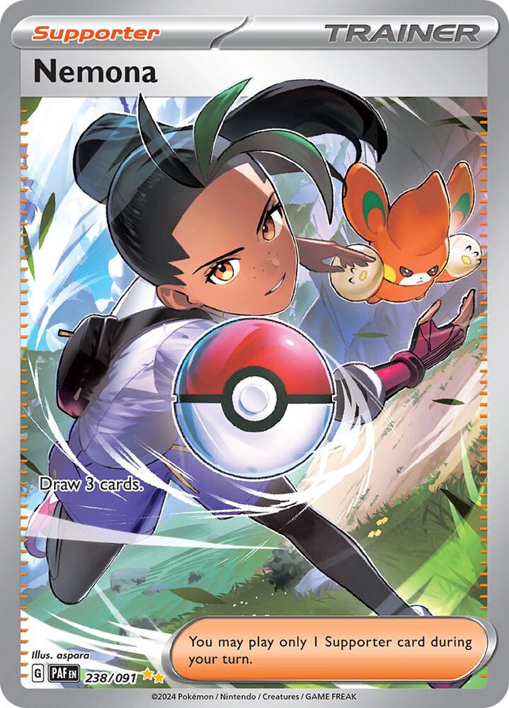 Nemona 238/091 Holofoil, Paldean Fates Pokémon card