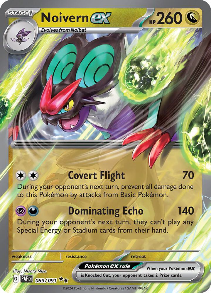 Noivern ex 069/091 Holofoil, Paldean Fates Pokémon card