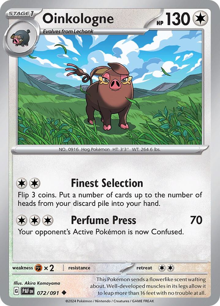 Oinkologne 072/091 Reverse Holofoil, Paldean Fates Pokémon card